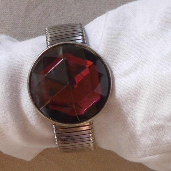 Vintage 1980s Amethyst-toned Jewel Bracelet - Picture 4 of 9